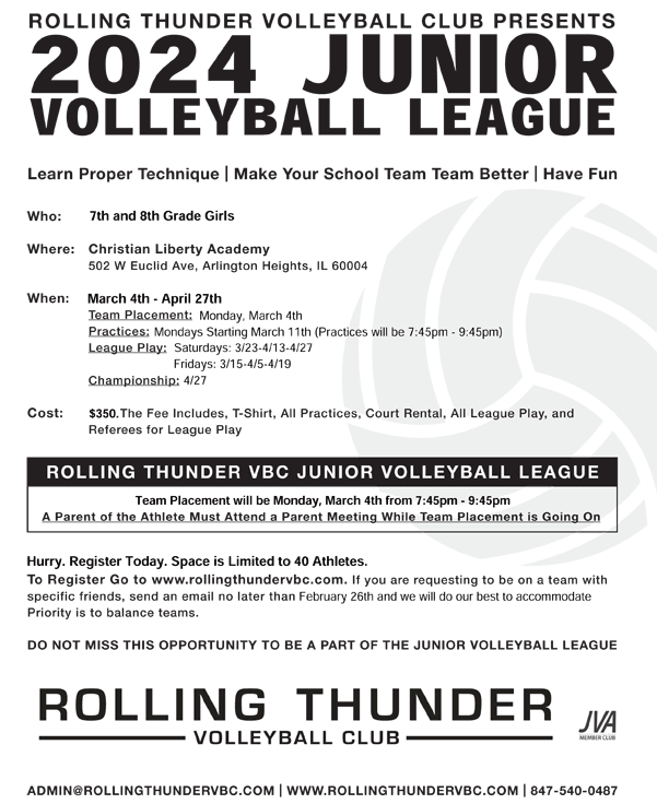 Junior Volleyball League Rolling Thunder Volleyball